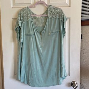 Mint Green Lace Blouse